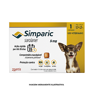 Simparic (Sarolaner) Comprimidos Mastigáveis para Cães