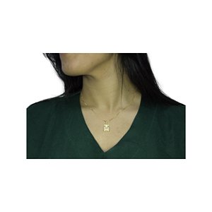 Colar com Pingente de Ursinho Folheado Dourado 18578