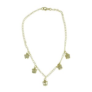 Tornozeleira com Pingentes de Borboleta Folheada Dourada 18587