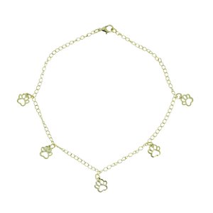 Tornozeleira com Pingentes de Patinha Folheada Dourada 18589