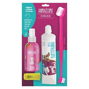 Kit Cuidado Bucal Dentes e Hálito Tutti-Frutti com Escova e Creme Dental Master Animalíssimo