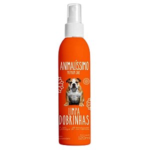 Limpa Dobrinhas para Cães Pug Bulldog e Gatos 120ml Animalíssimo