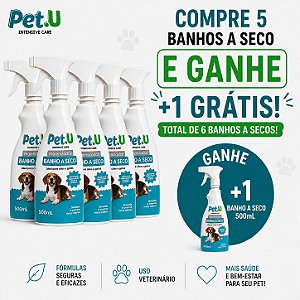 Kit 5 Banho a Seco Higienizador para Cães e Gatos 500ml Intensive Care Pet.U