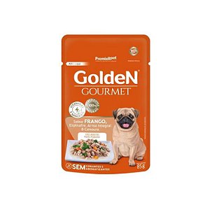 Golden Sachê Gourmet Cães Adultos Raças Pequenas Carne e Espinafre 85g