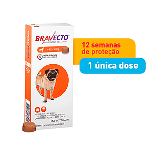 Antipulgas e Carrapatos Bravecto 4,5 a 10 kg para Cães 250mg 1 comprimido