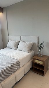 Placa 100x80cm borda bouclé natural