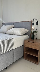 Kit Placas 100cm Linho cinza + freijó