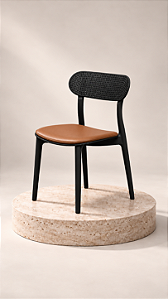 Cadeira Slim preto + caramelo