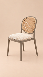 Cadeira Palhinha nude + bouclé