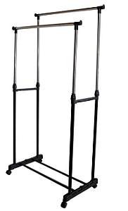 Arara Dupla de Roupa em Aco Inox