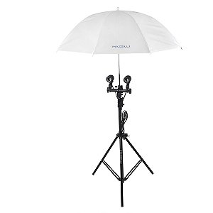 Kit Estúdio Iluminação Foto Vídeo Luz Dupla Sombrinha Tripé