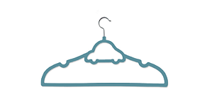 50 Cabides Infantil  Slim de Veludo Azul Carrinho