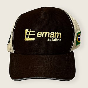Boné Americano Ajustável - Marrom e Bege