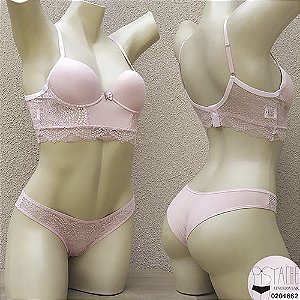 Lingerie Cropped Em Microfibra e Renda 0201862