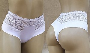 Calcinha Cós Alto Fio Duplo Em Renda 1909020