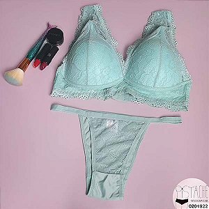 Lingerie com Sutiã Triângulo em Renda sem Aro 0201922
