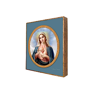 Quadro em linho misto Imaculado Coração de Maria