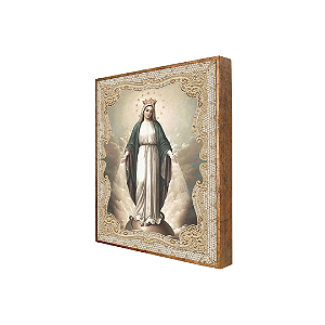 Quadro em linho misto Nossa Senhora das Graças