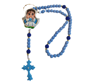 Terço biscuit Nossa Senhora das Graças