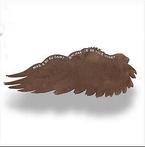 Asa de Anjo em ferro envelhecido para parede. 'Mas e se eu cair...? Mas e se você voar?'