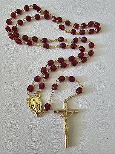 Terço Medalha Milagrosa vermelho
