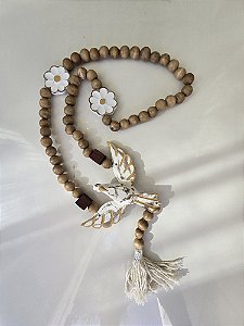Colar de Mesa rústico Divino Espírito Santo e flores