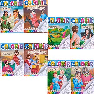 8 Livrinhos Colorir Bíblico Com Histórias