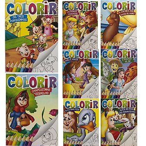 8 Livrinhos Infantil Colorir Clássicos Com Histórias