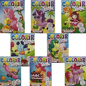 8 Livrinhos Infantil Colorir Unicórnios