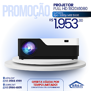 Projetor Bpc-1080p M18 5000 Lumens Preto E Branco Cor Branca/ Preta 110v/220v