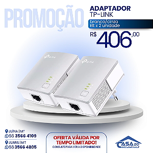 Adaptador powerline TP-Link branco/cinza kit x 2 unidades
