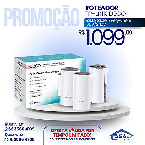 Roteador Mesh Tp-link Deco E4 Branco 3 Unidades 100V/240V