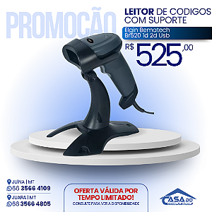 Leitor De Codigos Com Suporte Elgin Bematech Br520 1d 2d Usb Cor Preto