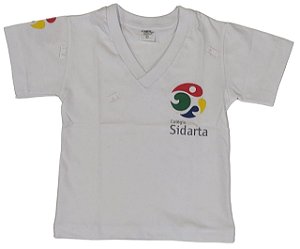 CAMISETA MANGA CURTA BRANCA - ALGODÃO (GOLA V)