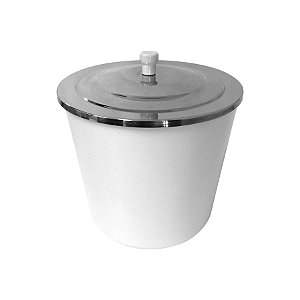 LIXEIRA MULTIUSO 5 LITROS BRANCO COM TAMPA DE INOX