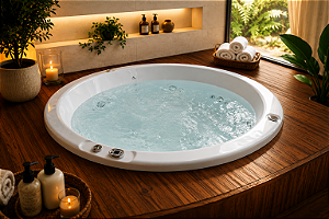 SPA FLORA REDONDO Ø 170 x 65 CM TOP LINE C/ 5 LUGARES OURO FINO