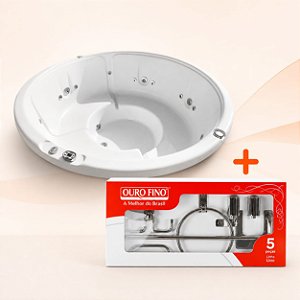 SPA FLORA REDONDO Ø 170 x 65 CM TOP LINE C/ 5 LUGARES OURO FINO