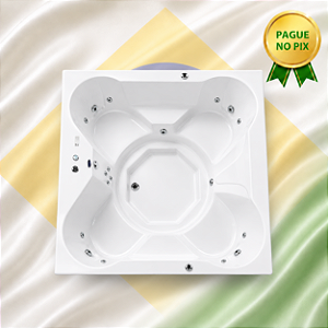 SPA FLOWER SPACRIL QUADRADO 180 x 180 x 55 CM STANDARD P/ 4 PESSOAS OURO FINO
