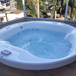 SPA GOLDSPACRIL REDONDO Ø 211 x 70 CM PREMIUM C/ 5 LUGARES OURO FINO