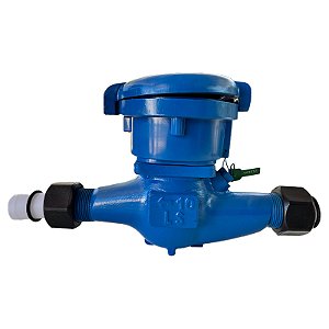 Dosador de água de 0 a 500 litros em alumínio, vazão de 10 m3/h, entrada de 1"1/4".