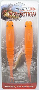 Isca Monster 3X Fishing Shad Pop-Action 17cm - Orange 2un