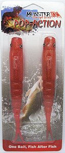 Isca Monster 3X Fishing Shad Pop-Action 17cm - Premium Red 2un