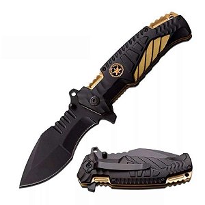 Canivete Tático Militar Gold c/ clipe HZ-06-0270