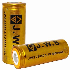 Bateria Recarregável JWS 26650 C/ 8800 MHA p/ lanternas táticas