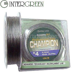 Linha Intergreen Champion Pro Multifilamento 0.40 mm 80 lbs 150 m (8+1) - Verde cinza