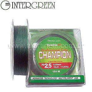 Linha Intergreen Champion Pro Multifilamento 0,10 mm 10 lbs 150 m (4+1) - Verde bandeira