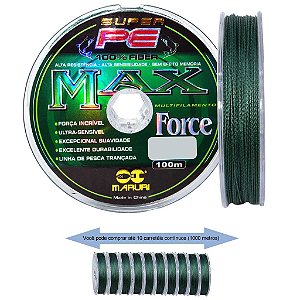 Linha multifilamento Maruri Max Force 100m 0,30mm 44lb verde