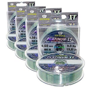 Kit Linha Monofilamento Platinum XT 0,60, 0,50, 0,40 e 0,30