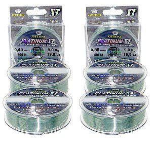 Kit Linha Monofilamento Platinum XT BOX 0,45mm e 0,50mm