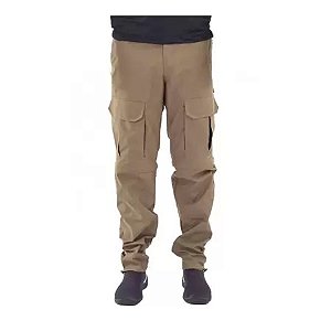 Calça de pesca Mar Negro Lisa Caqui 40 c/ ziper joelho